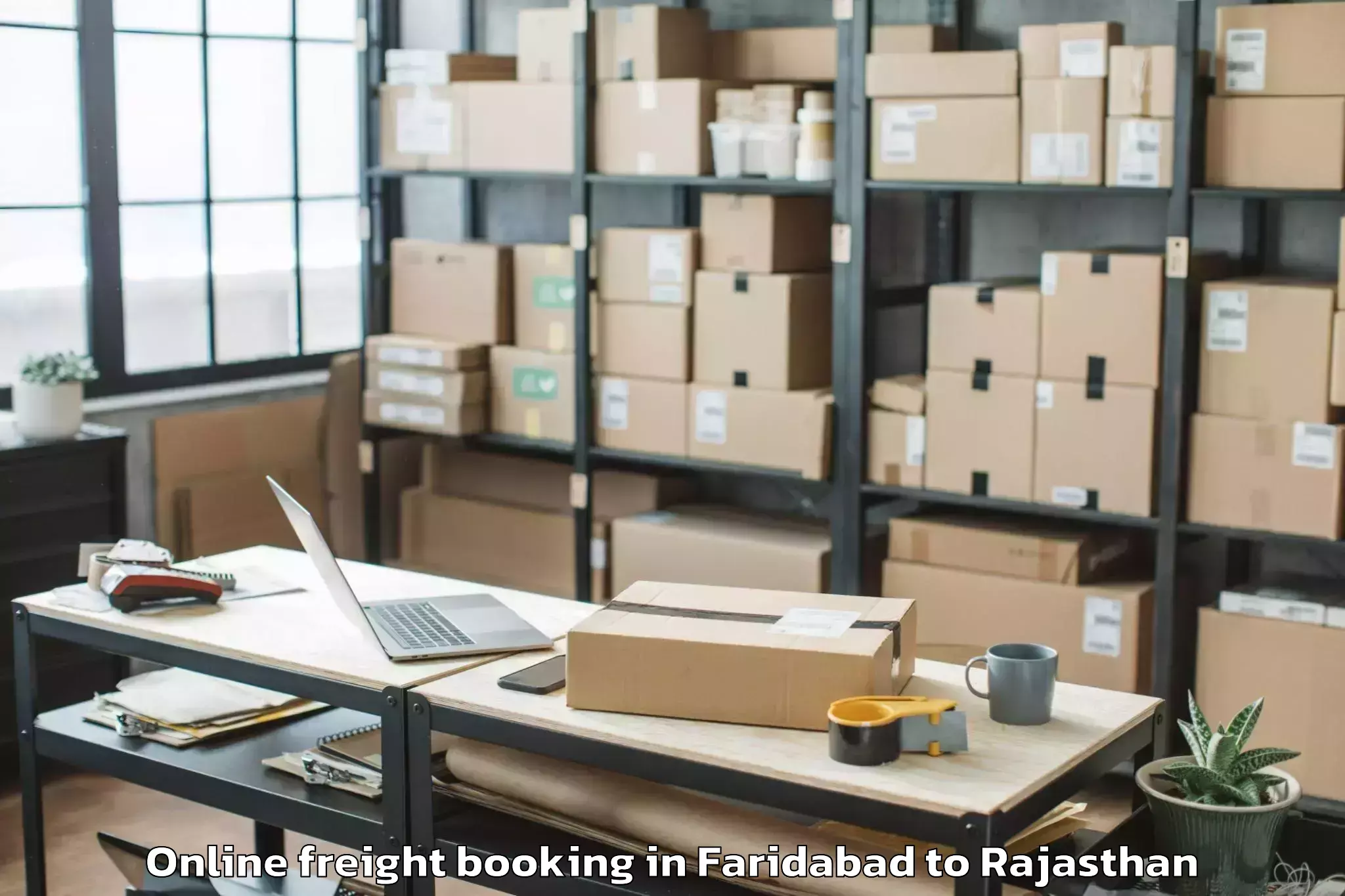 Top Faridabad to Padampur Online Freight Booking Available